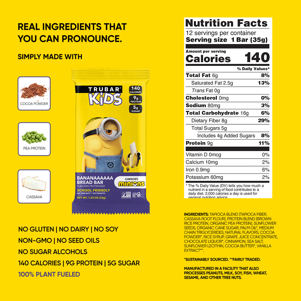 NEW! TRUBAR KiDS Minions - Banana Bread Bar