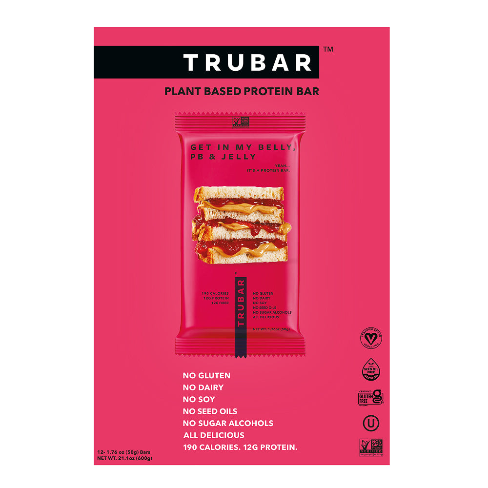 Get in my Belly Peanut Butter & Jelly TRUBAR Nutrition and Protein Bar TRUBRANDS Get in my Belly Peanut Butter & Jelly TRUBAR Nutrition and Protein Bar TRUBRANDS